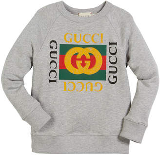 Gucci Long-Sleeve Logo Sweatshirt, Size 4-10