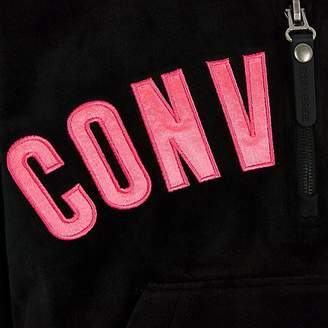 River Island Girls Converse black velour zip up hoodie