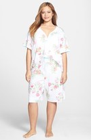 Thumbnail for your product : Carole Hochman Designs 'Vintage Tropical' Jersey Bermuda Short Pajamas (Plus Size)