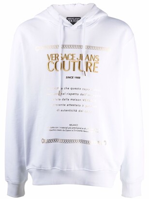 Versace Jeans Couture Metallic Logo Print Hoodie - ShopStyle