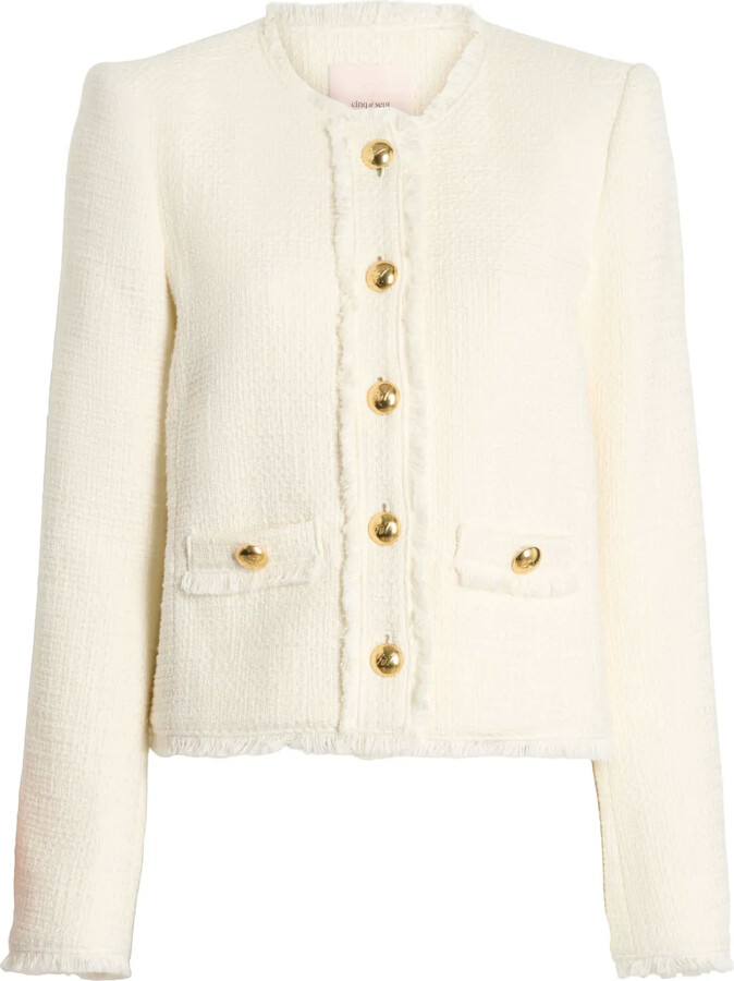 Ivory Boucle Jacket | ShopStyle