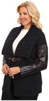 Thumbnail for your product : MICHAEL Michael Kors Size Leather Sleeve Buckle Cardigan
