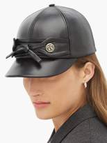 Thumbnail for your product : Miu Miu Bow Leather Cap - Womens - Black