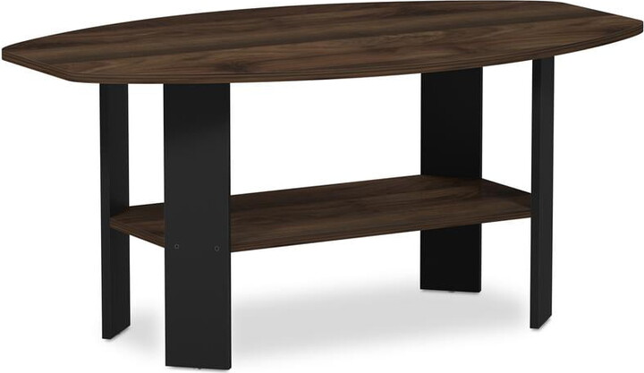 Furinno Engineered Wood Simple Design Coffee Table in Columbia Walnut/Black