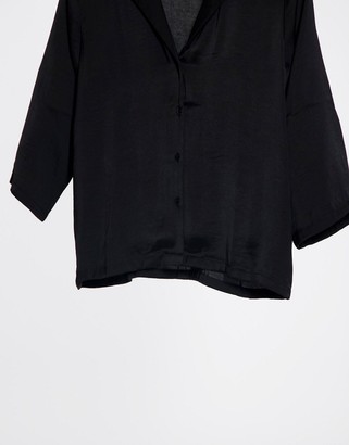 JDY RAPPA 3/4 sleeve shirt in black