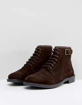 Thumbnail for your product : ASOS Worker Boots In Brown Suede