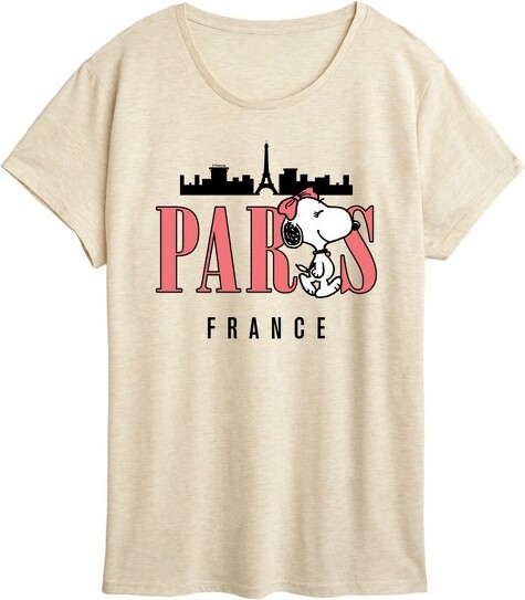 Peanuts Women'sPeanutsBelleParisFranceShortSleeveGraphicT-Shirt-Birch-2X