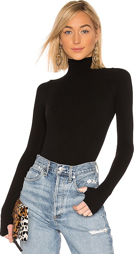 black turtleneck with thumb holes