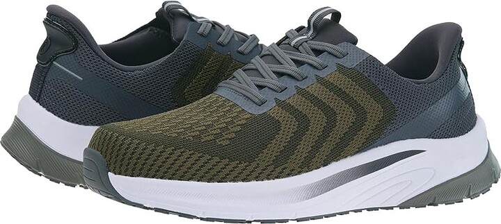 Orthofeet Tilos Men's Running Shoes Olive : 12 D - Medium, Textile