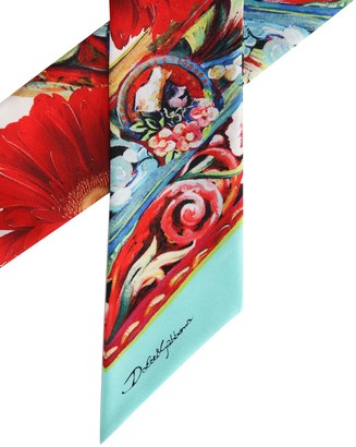 Dolce & Gabbana Floral-Print Silk Scarf