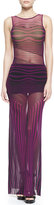 Thumbnail for your product : Jean Paul Gaultier Optical Striped Sheer Maxi Skirt Coverup