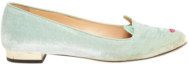 green velvet flats