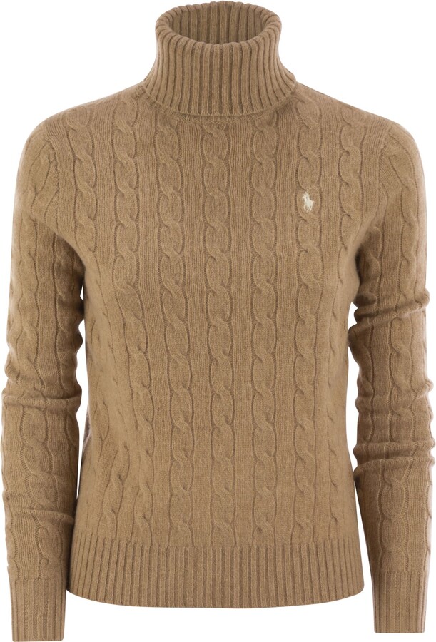 Polo Ralph Lauren Wool And Cashmere Cable-knit Turtleneck Sweater