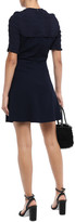 Thumbnail for your product : Sandro Velvet-trimmed Shirred Crepe Mini Dress