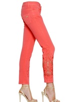 Thumbnail for your product : Blumarine Lace Insert Cotton Denim Jeans