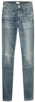 Citizens of Humanity Distressed Ankle-Length Slim Jeans