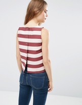 Thumbnail for your product : ASOS Structured Stripe Shell Top
