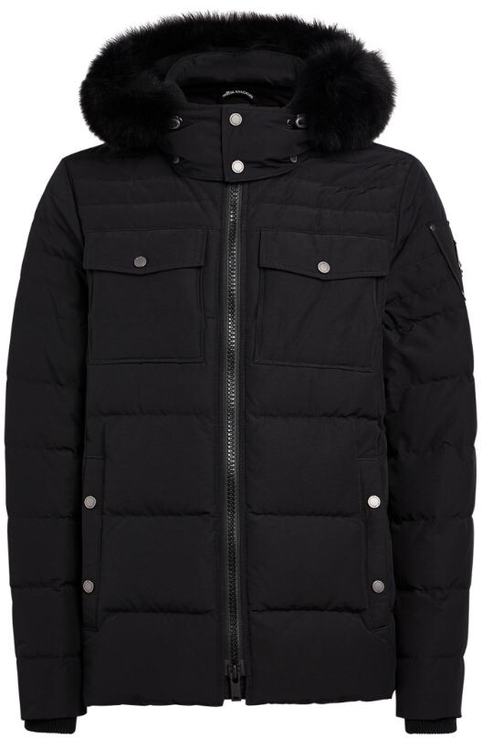 moose knuckles lightweight hooded down coat