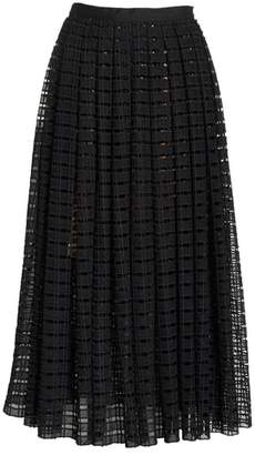 Tracy Reese Lace Mesh Midi Skirt