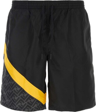 水着 Fendi FXB077 APXH FF-PRINT DRAWSTRING Swim shorts FENDI Ff Drawstring Swim Shorts - POIZON