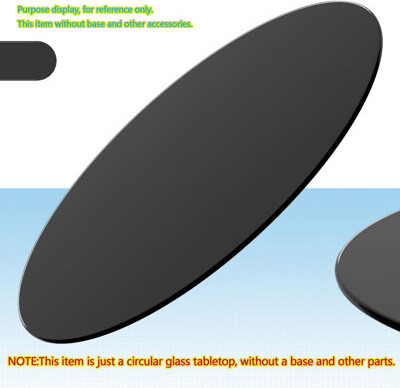 MUNGO Glass Round Semi-Circle Edge Table Top