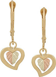 Black Hills Heart Dangle Earrings, 10K/12K Gold