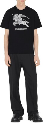 Tシャツ・カットソー Burberry Black T-Shirt With Equestrian Knight Design 39BA7C32-D001-41A6-A178-