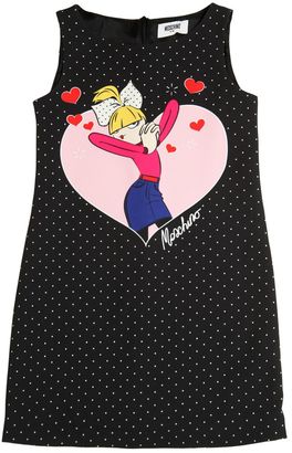 Moschino Hearts & Polka Dot Printed Crepe Dress