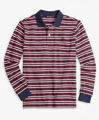 Brooks Brothers Boys Cotton Long-Sleeve Stripe Polo Shirt
