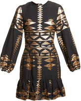 Thumbnail for your product : Lace the Label Embroidered Long-Sleeve Ruffle-Hem Dress