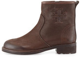 Thumbnail for your product : Tory Burch Simone Leather Logo Bootie, Chocolate
