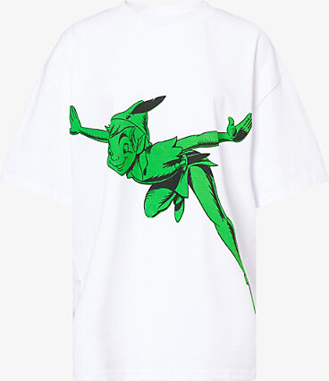 Pby Ojs Womens Multi Harry Lambert For Pby.Ojs x Disney Peter-Pan Oversized-Fit Cotton-Jersey T-Shirt L