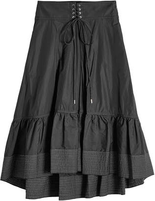 3.1 Phillip Lim Cotton Skirt with Self-Tie Front