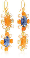 Thumbnail for your product : Bounkit Multi-Stone Fish Hook Gold-Plated Brass Earrings