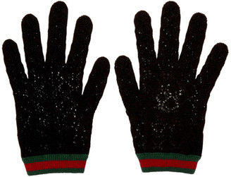 Gucci Black Crochet Gloves