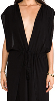 Thumbnail for your product : Indah Jade Rayon Crepe Plunging V-Neck Draped Cross Back Maxi Lounge Dress