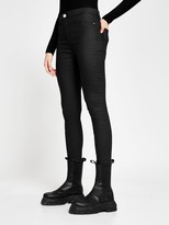 Thumbnail for your product : River Island Tall Mid Rise Coated Molly Jegging - Black