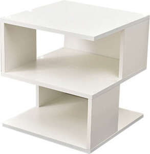 IntrospectiveIncline 2-Layer Simple Creamy White Shelving, Engineered Wood, For Home Use, Living & Bedroom Storage, , Robust Load Capacity Cream Book Shelf Home, Multi-Pur