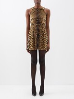 Thumbnail for your product : Saint Laurent Open-back Leopard-print Mini Dress