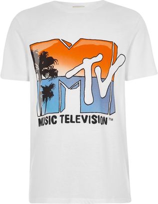 River Island Boys white 'MTV' print T-shirt