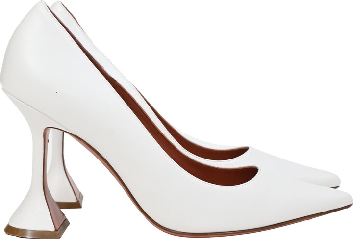 Amina Muaddi Ami Pumps in White Leather