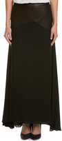 Thumbnail for your product : Alice + Olivia Cheyleigh Silk & Leather Maxi Skirt