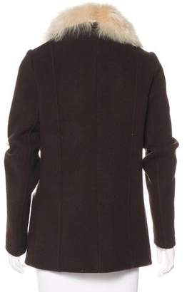 Balenciaga Fur-Trimmed Wool Jacket