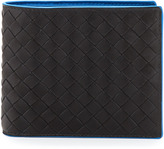 Thumbnail for your product : Bottega Veneta Bicolor Intrecciato Wallet, Black/Blue