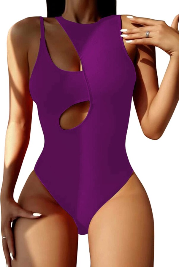 Hilinker Women's Cutout Swimsuit High Waisted Monikini One Piece