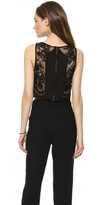 Thumbnail for your product : Alice + Olivia Cropped Lace Tank