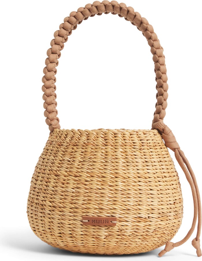 Muun Straw Lily Anne Top-Handle Bag