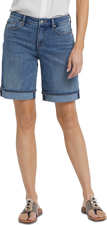NYDJ Lilly High Rise Jean Shorts With 2 Cuffs in Majorca Bay