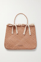 Thumbnail for your product : Loeffler Randall Knox Woven Leather And Striped Canvas Tote