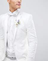 Thumbnail for your product : ASOS DESIGN Wedding Skinny Blazer With Cream Floral Embroidery